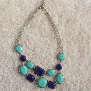 Blue and teal statement necklace
